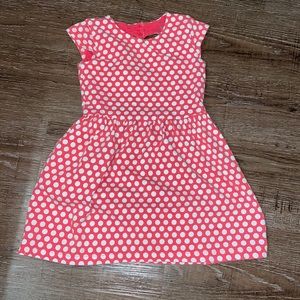 Carters Toddler Girl Size 4t Polka Dot Coral/White Dress